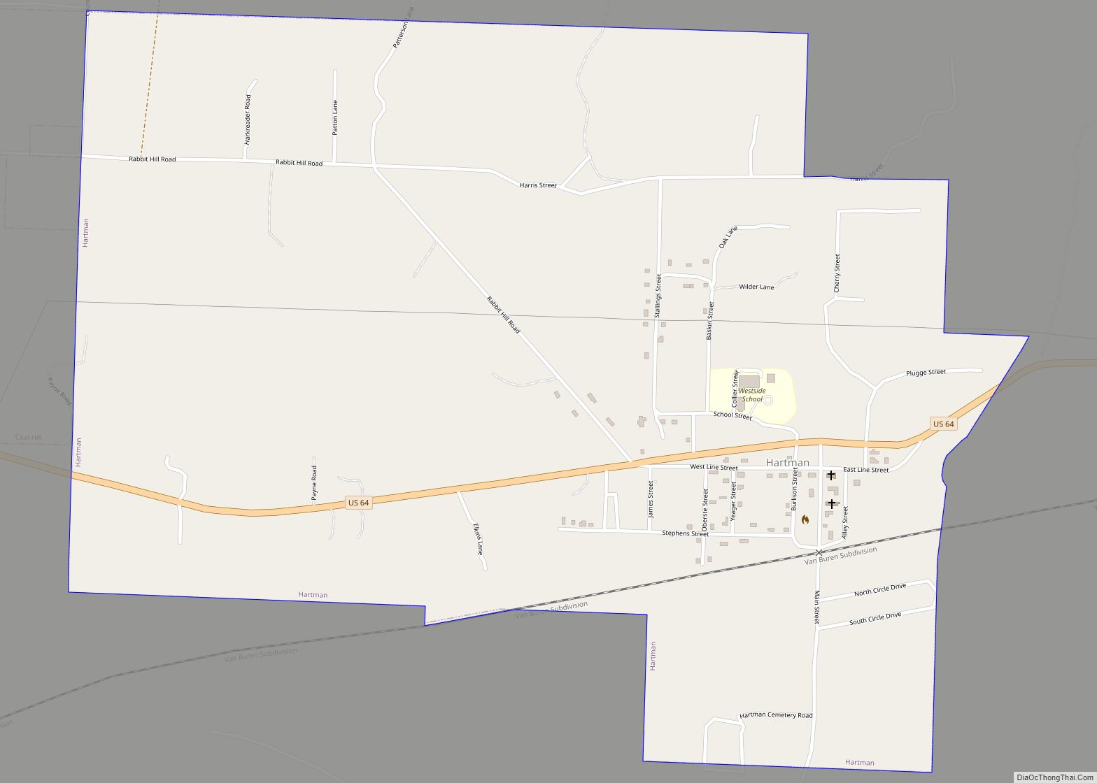 Map of Hartman city