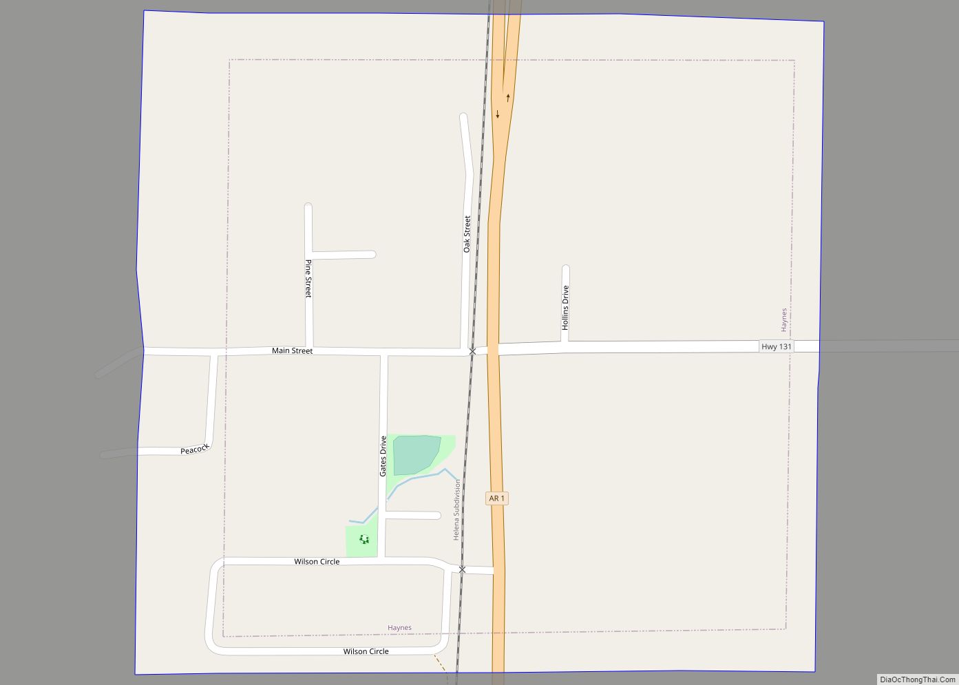 Map of Haynes town