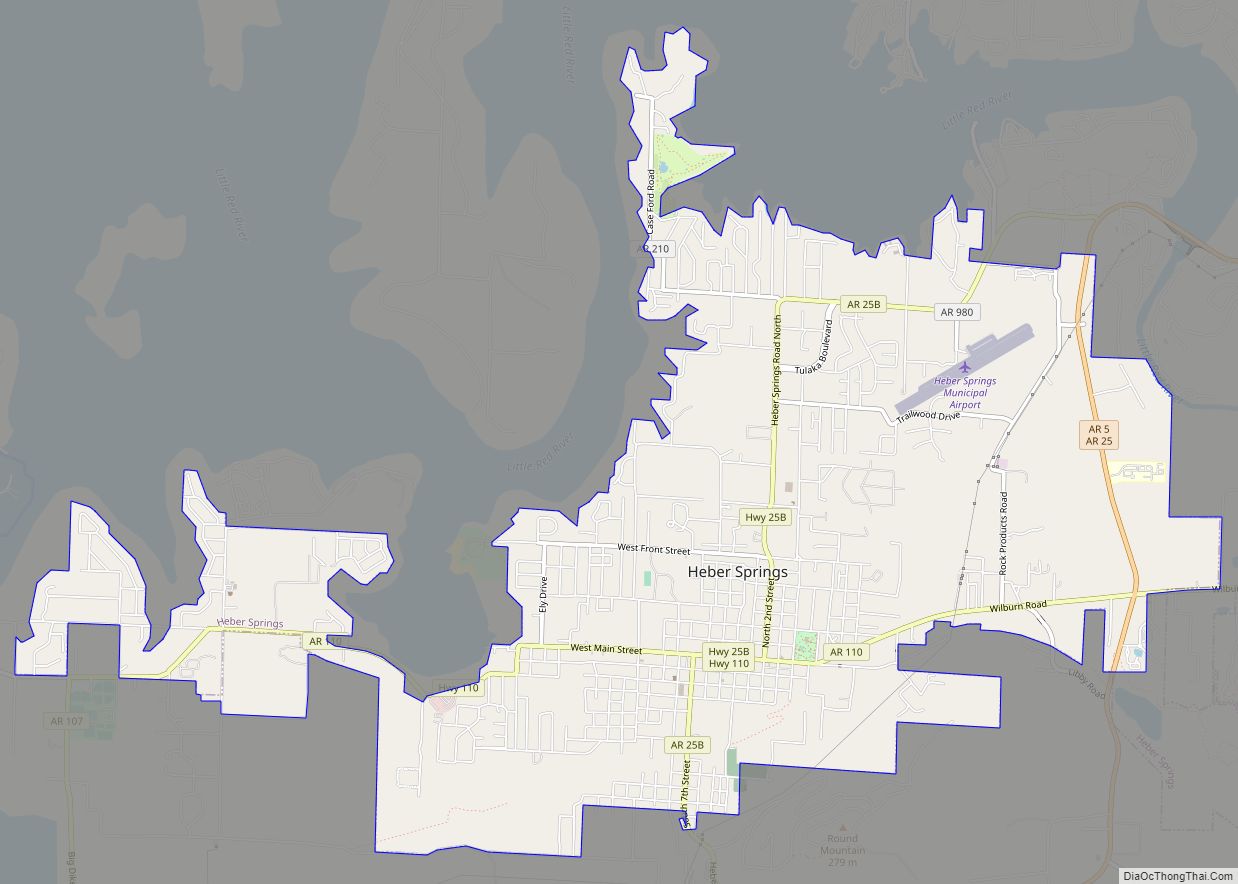 Map of Heber Springs city