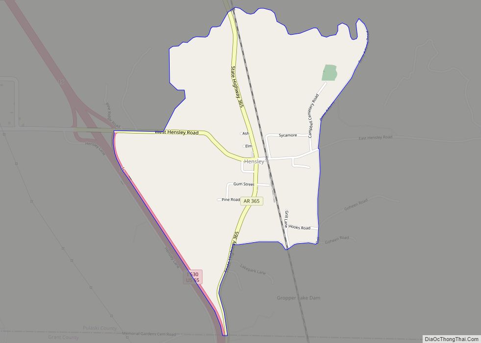 Map of Hensley CDP