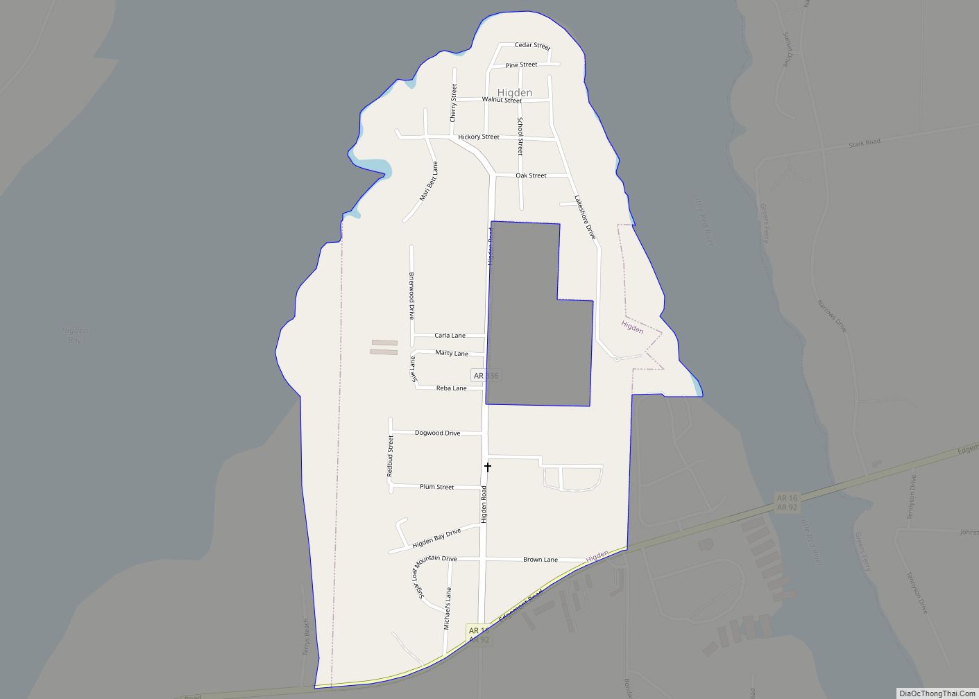 Map of Higden town