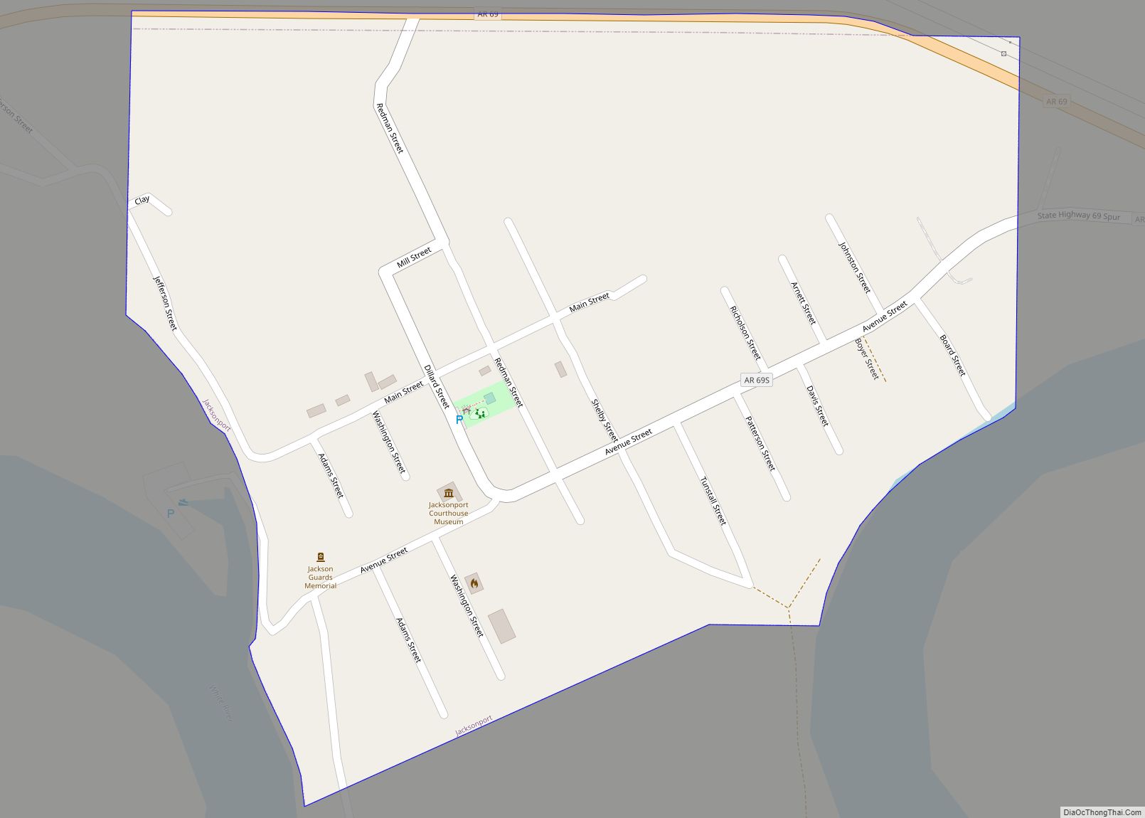 Map of Jacksonport town