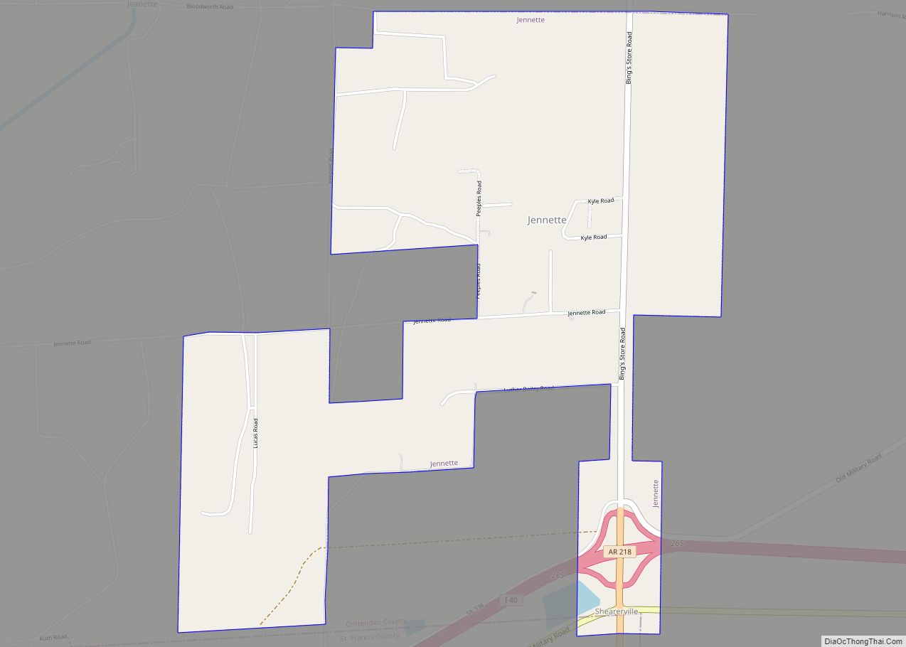 Map of Jennette town