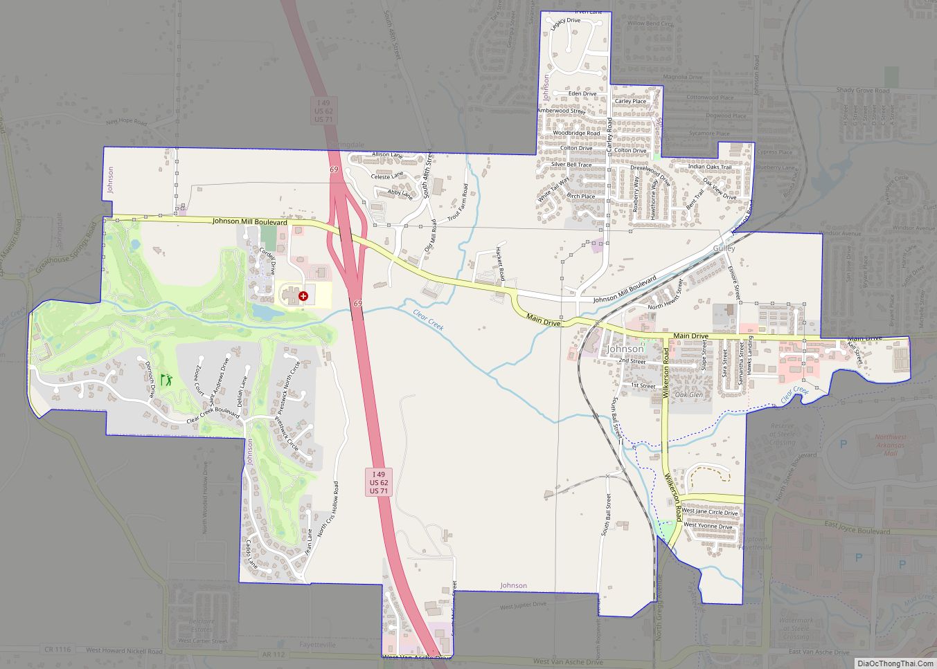 Map of Johnson city