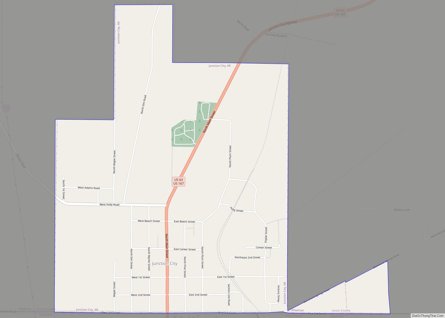 Map of Junction City city