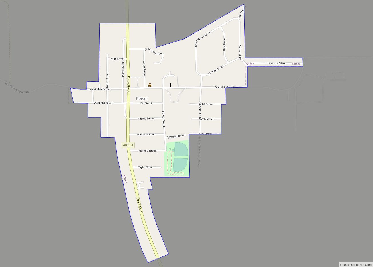 Map of Keiser city