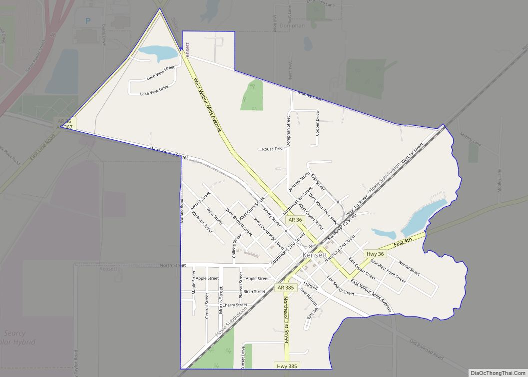 Map of Kensett city