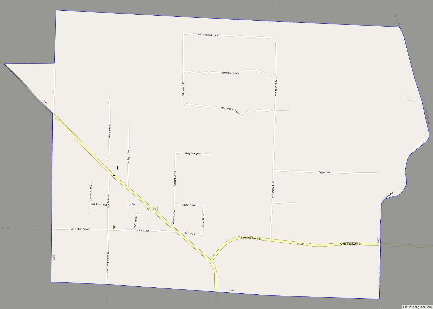 Map of Lafe town