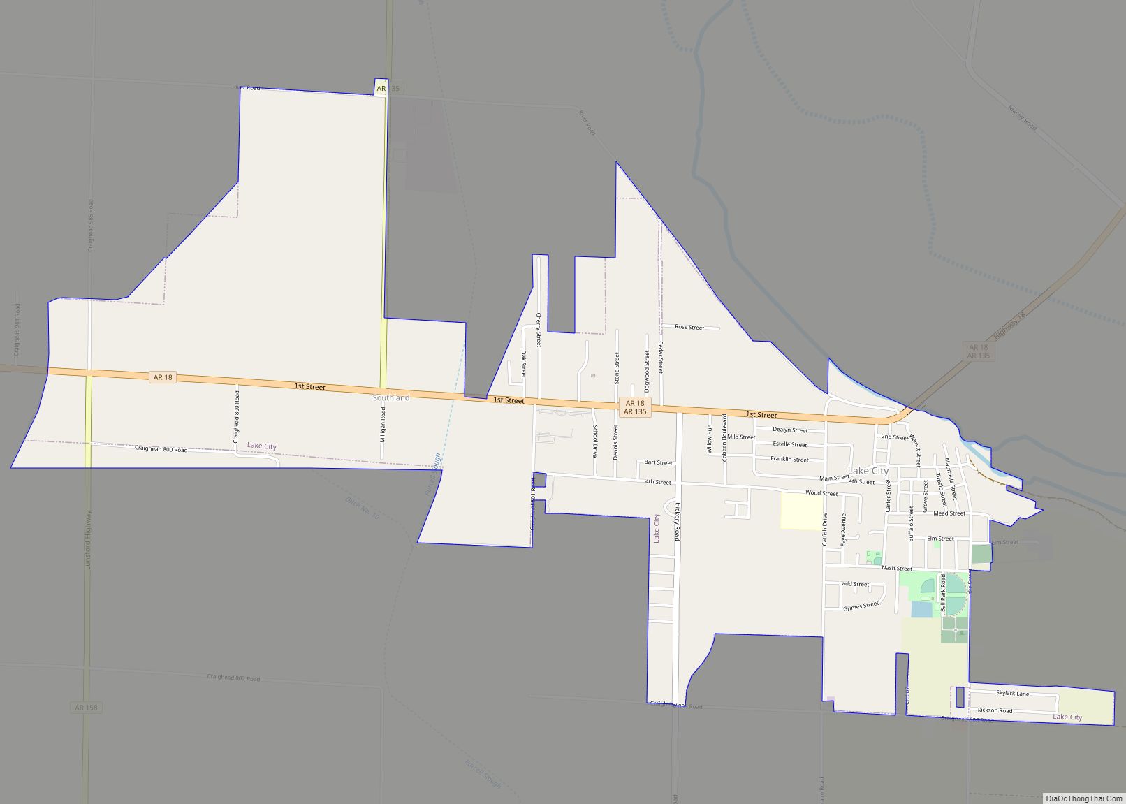 Map of Lake City city