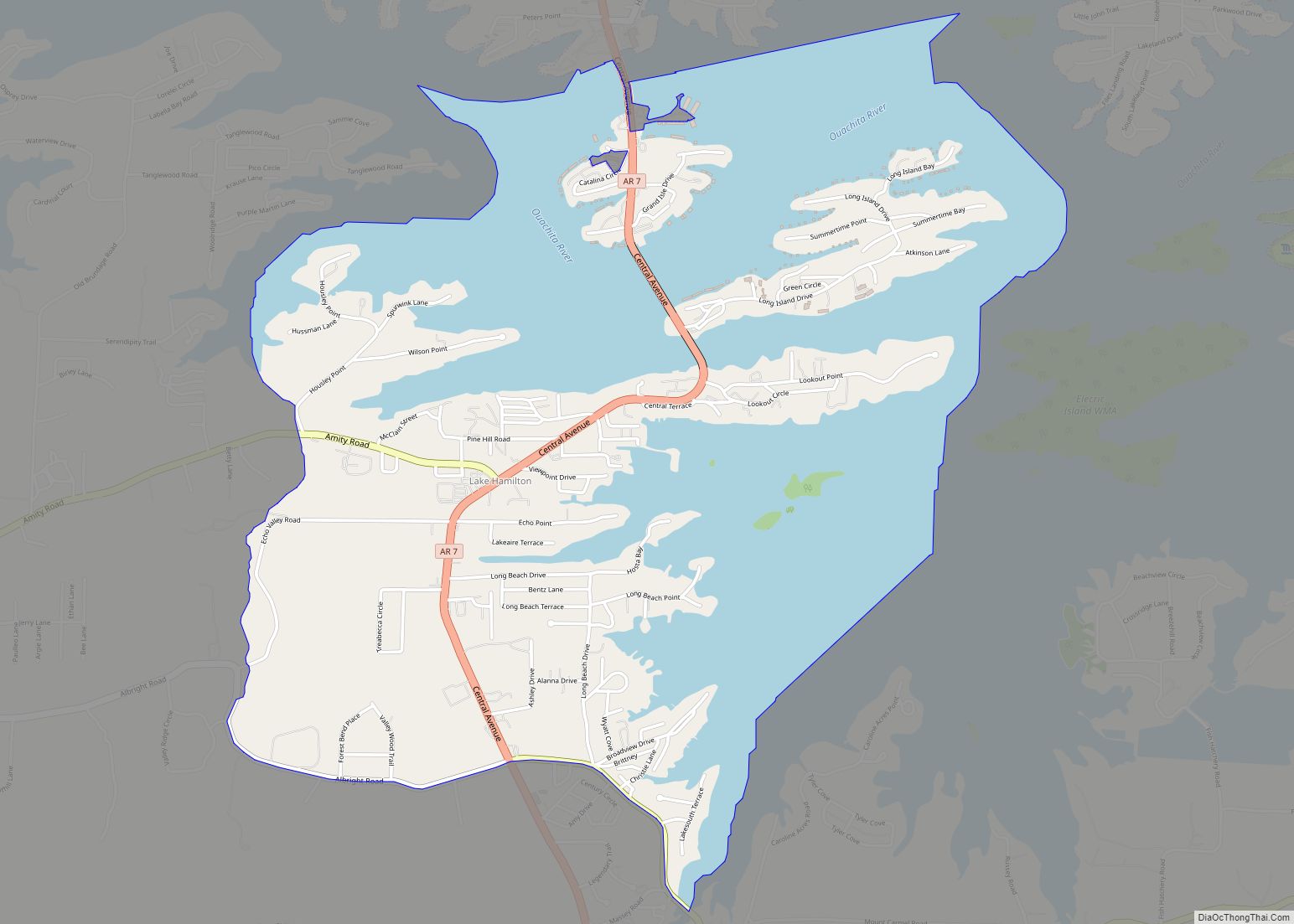 Map of Lake Hamilton CDP
