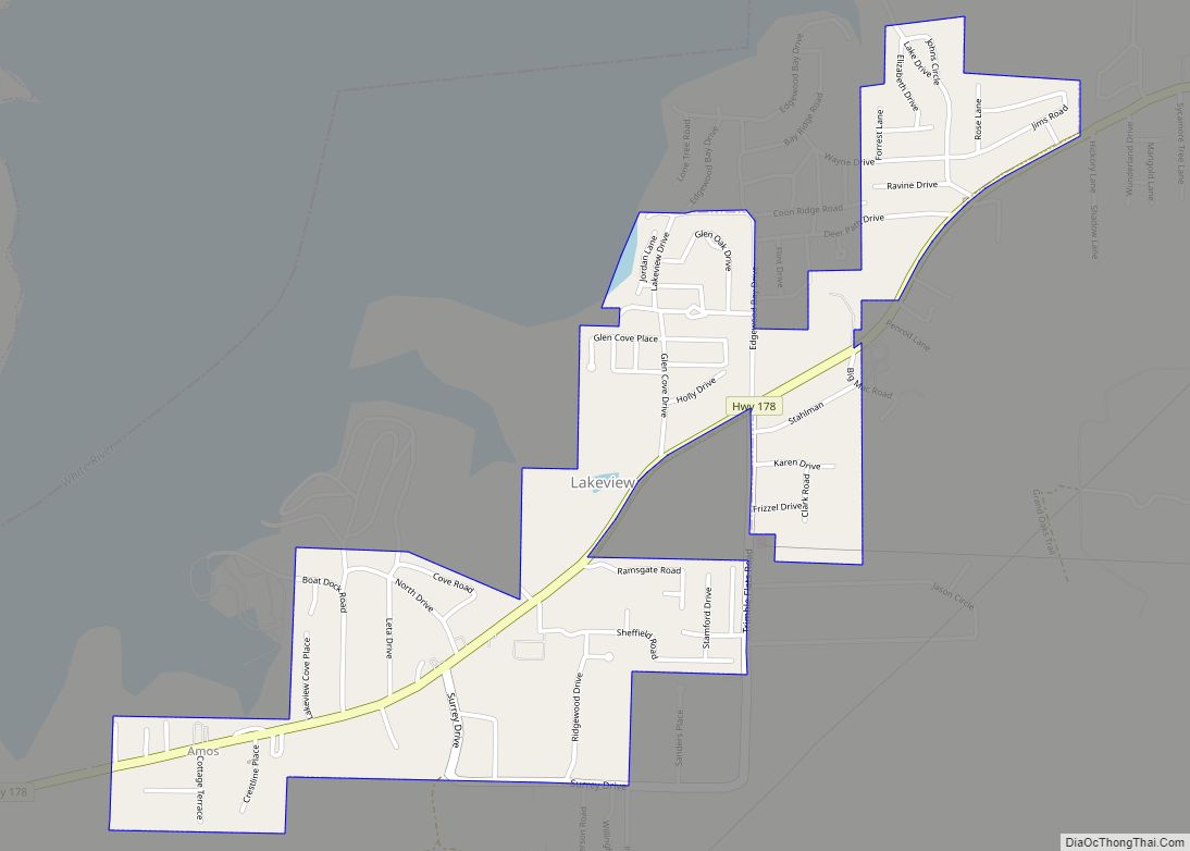 Map of Lakeview city, Arkansas