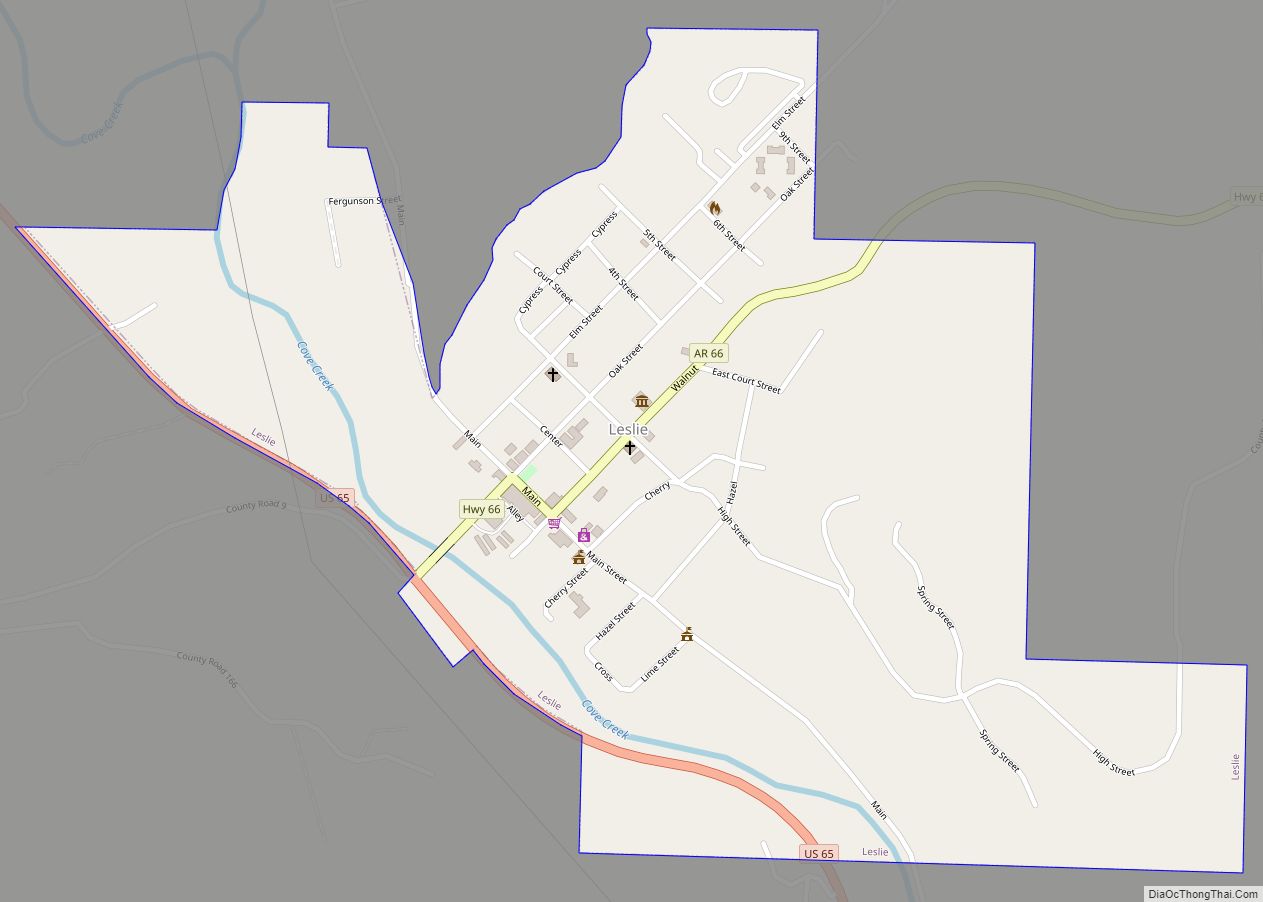 Map of Leslie city