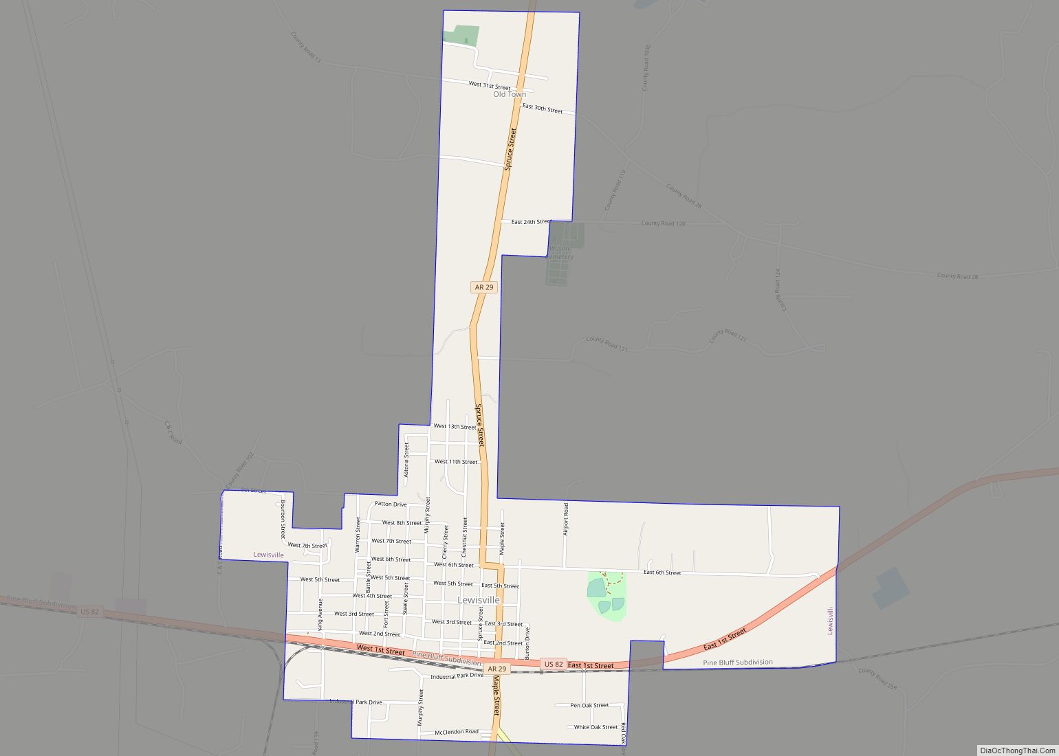 Map of Lewisville city