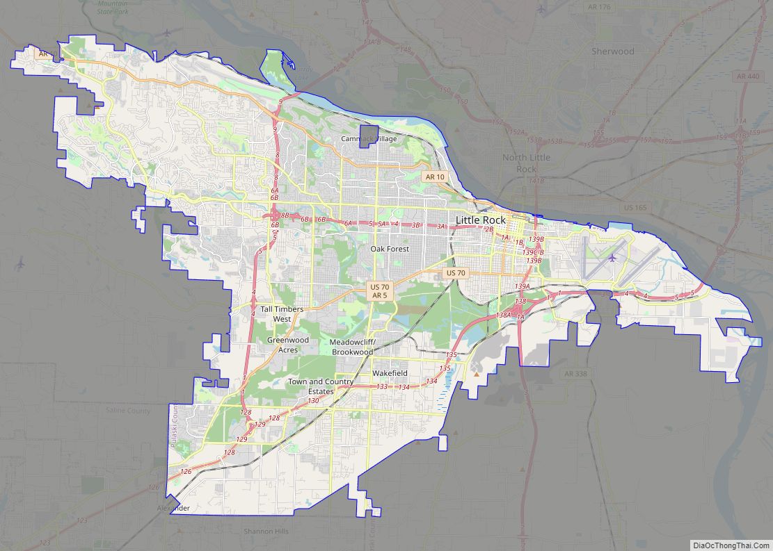 Map of Little Rock city