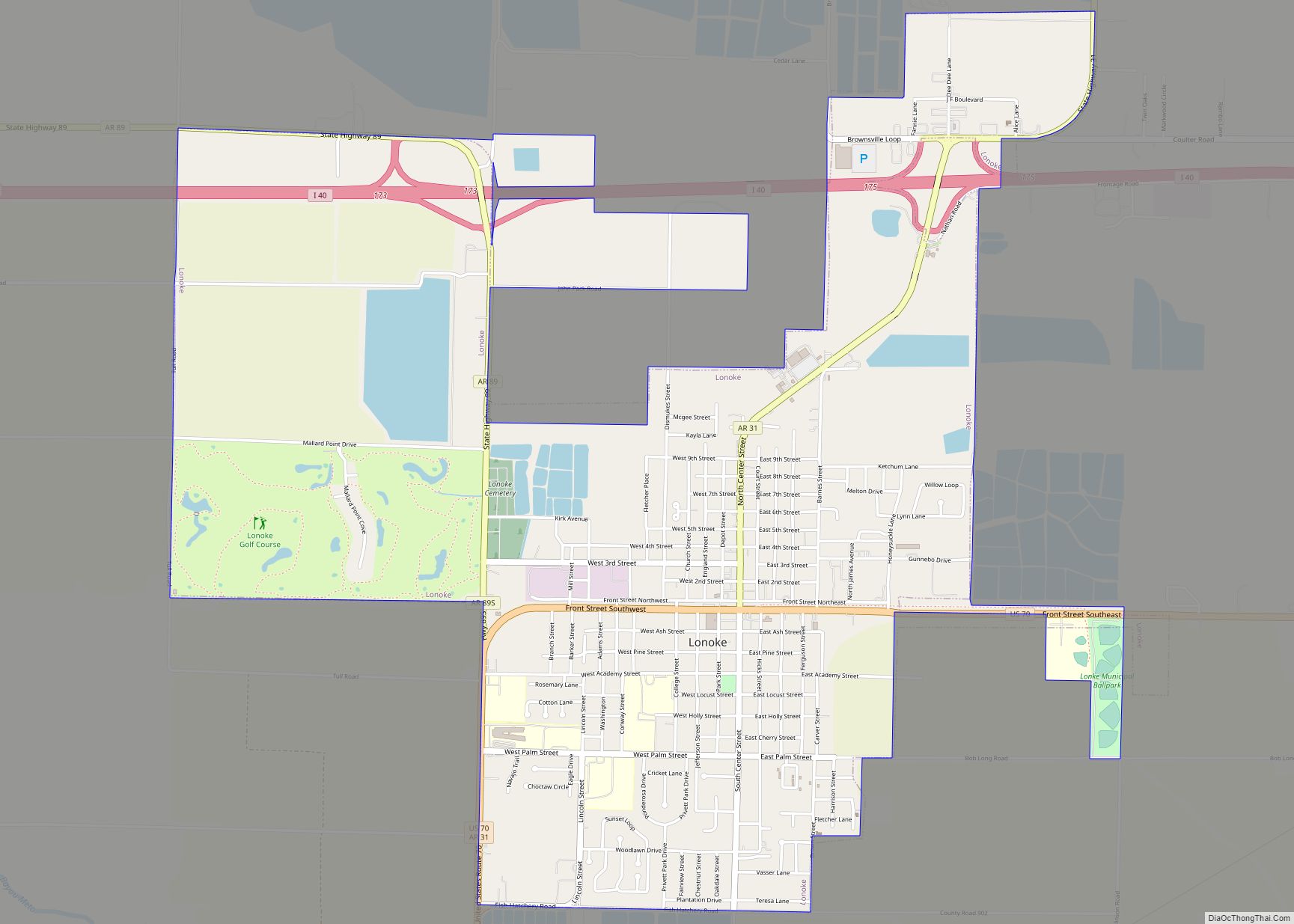 Map of Lonoke city