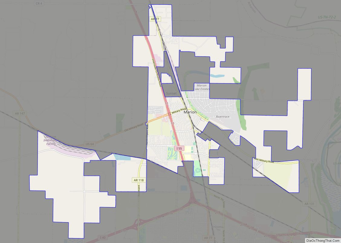 Map of Marion city, Arkansas