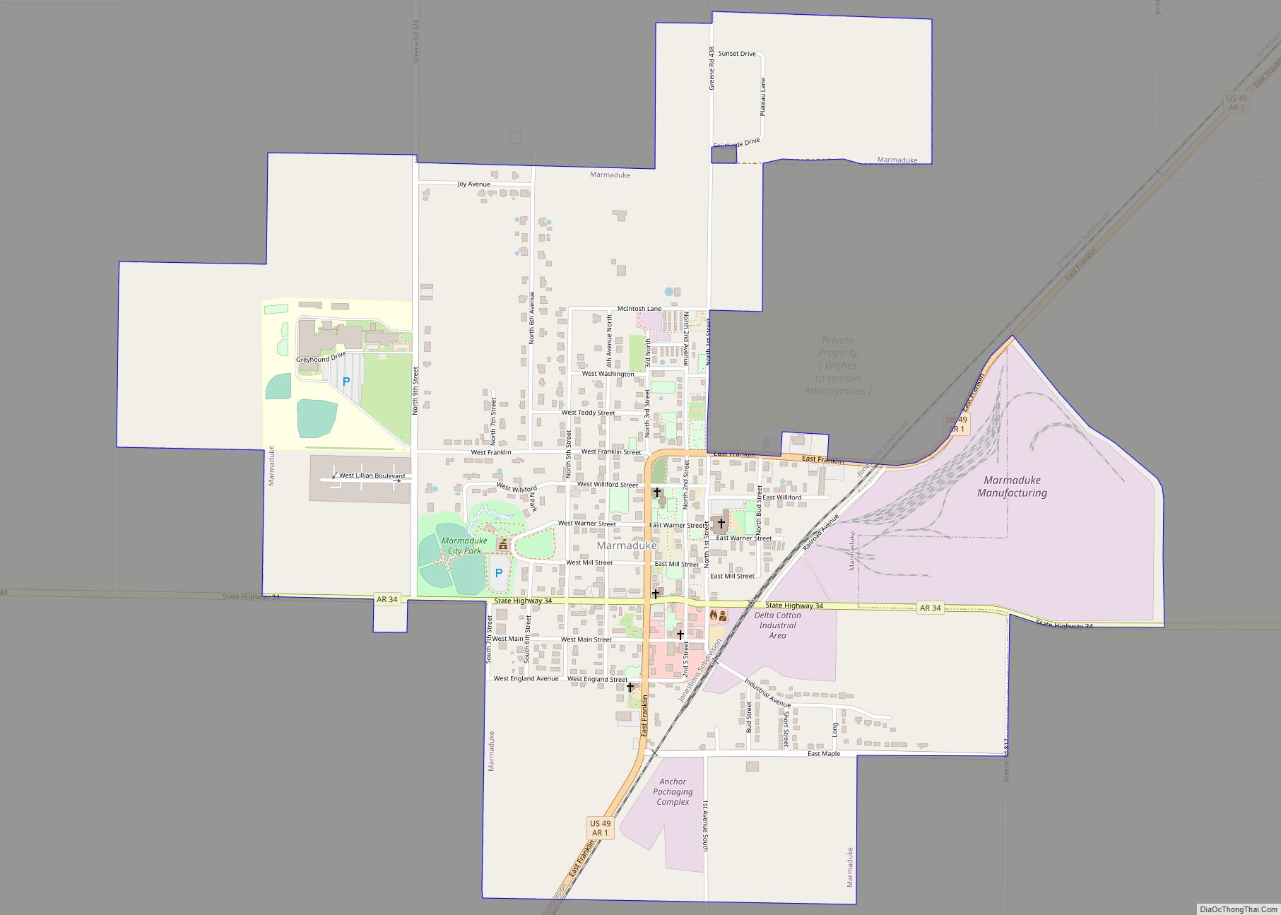 Map of Marmaduke city