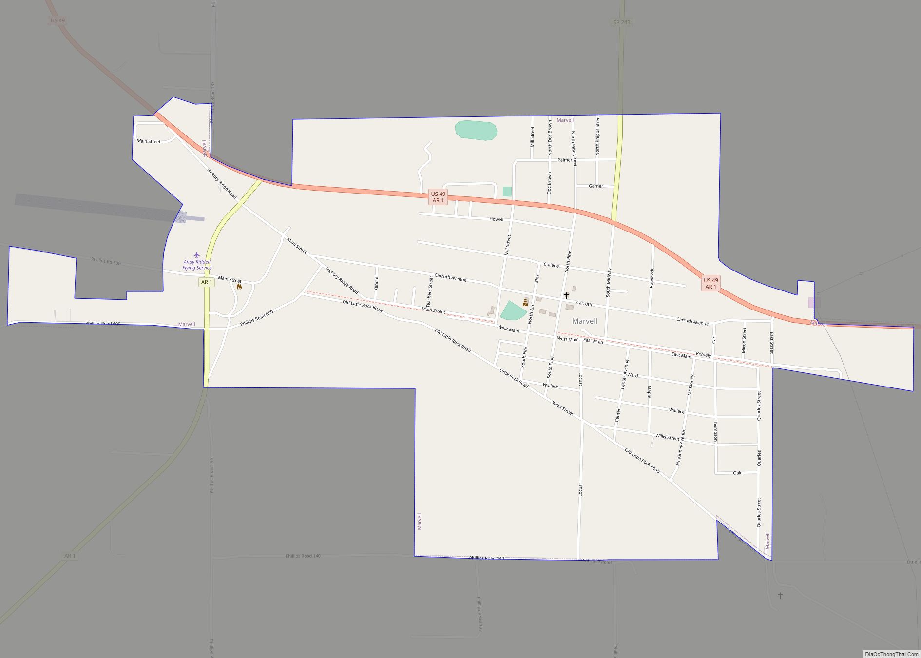 Map of Marvell city