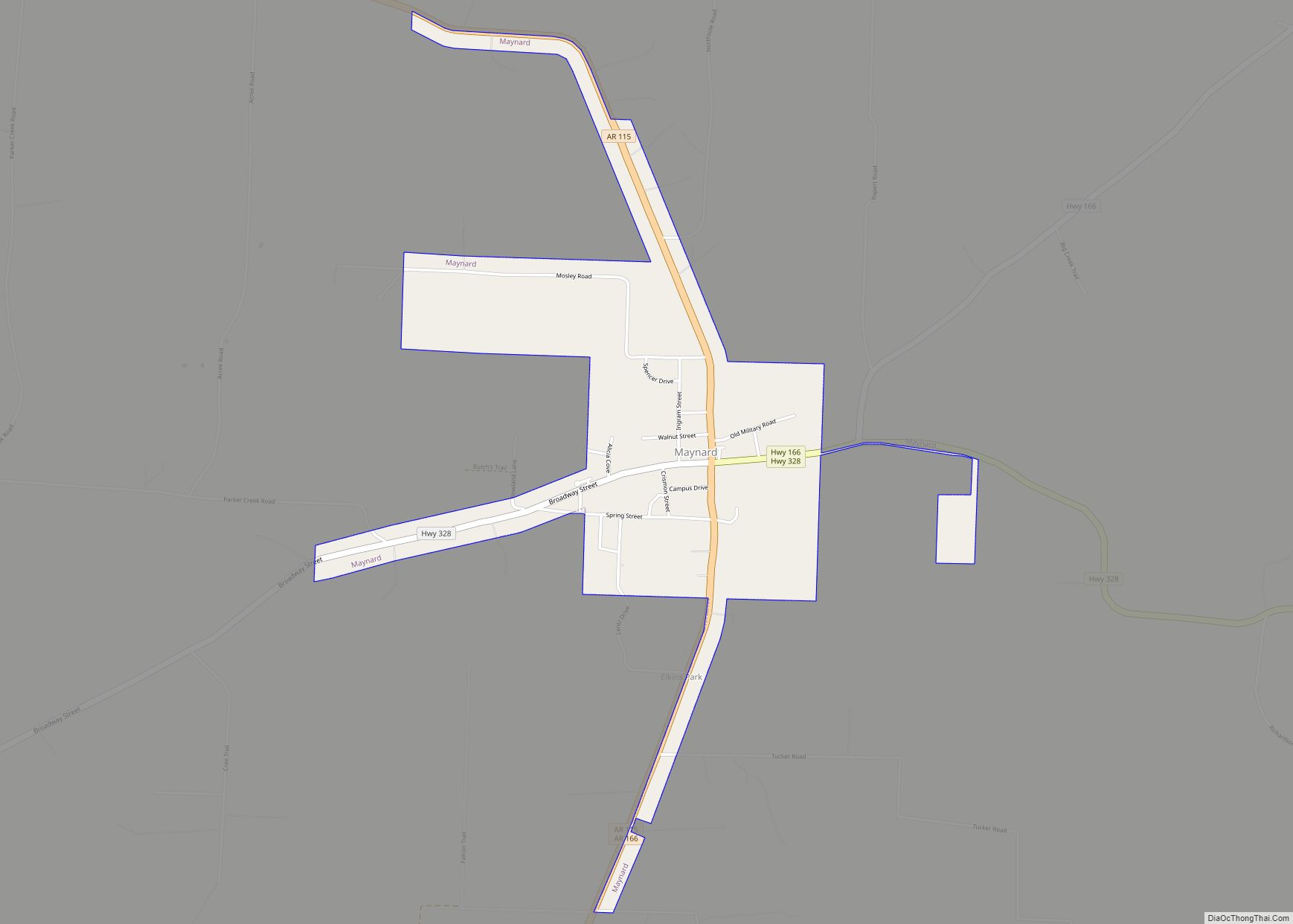 Map of Maynard town