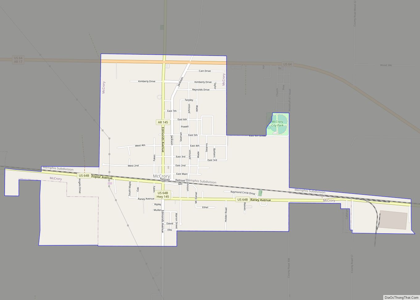 Map of McCrory city