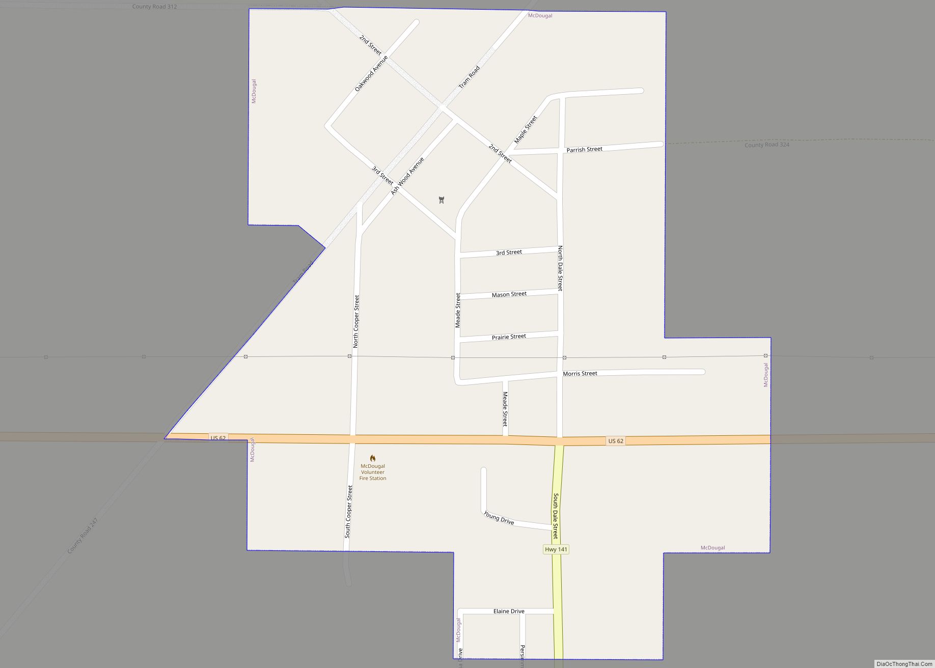 Map of McDougal town
