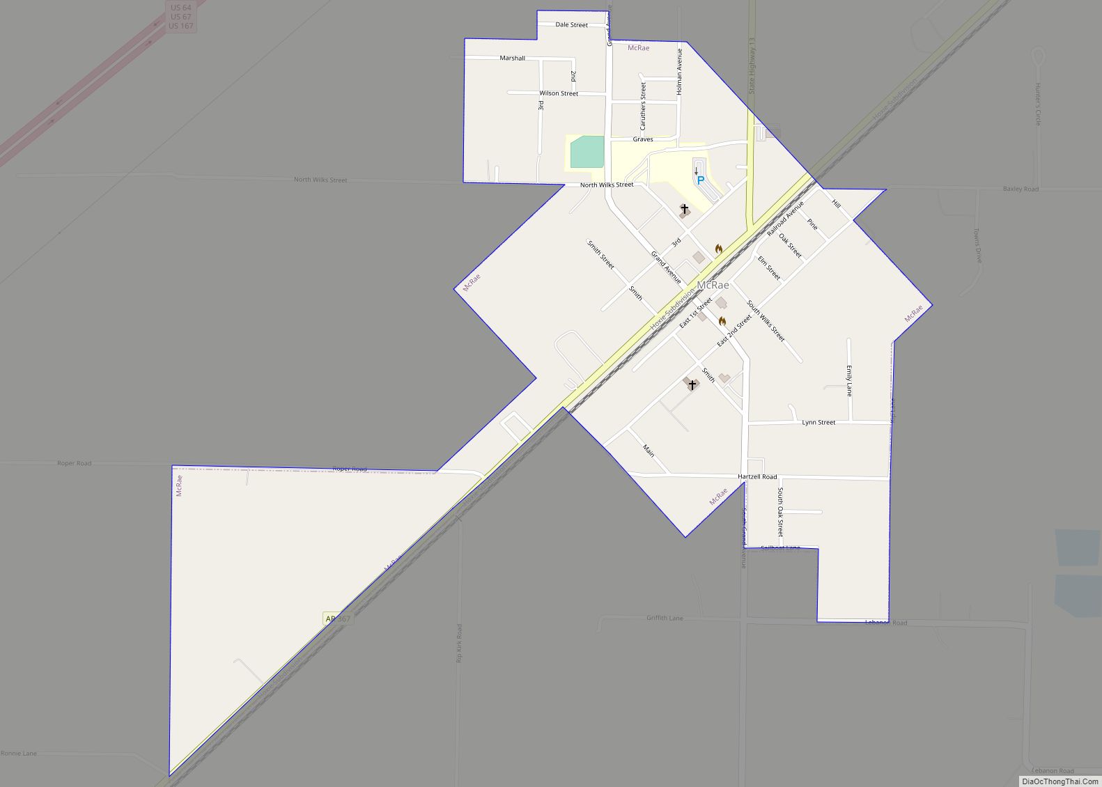 Map of McRae city