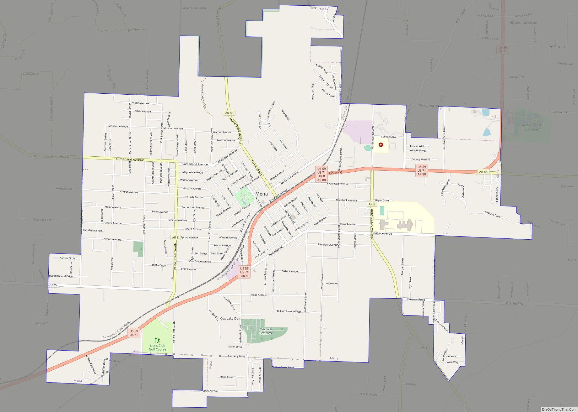 Map of Mena city