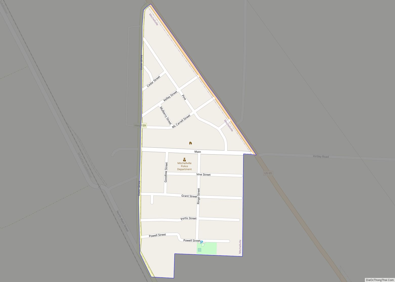 Map of Mitchellville city