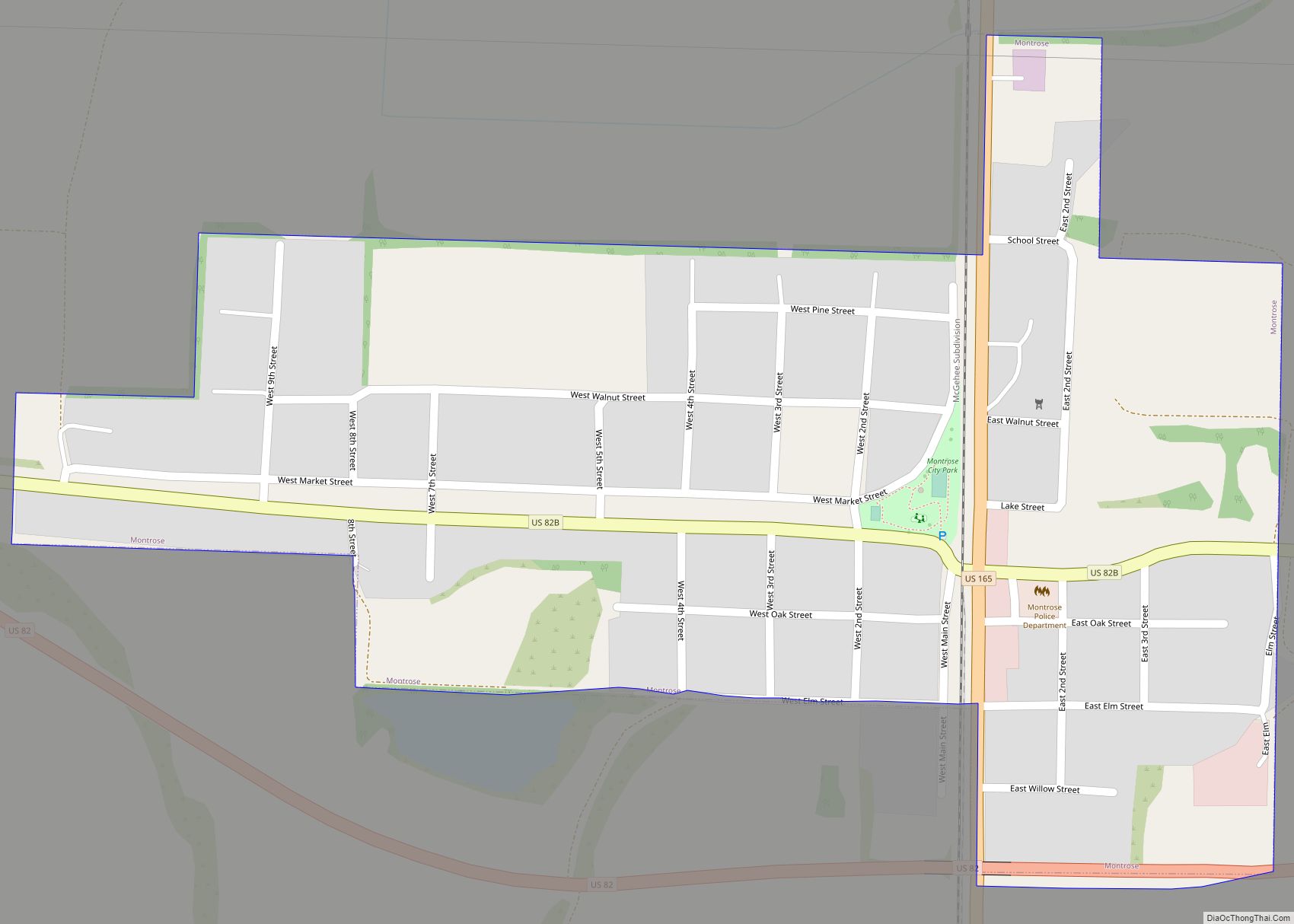 Map of Montrose city