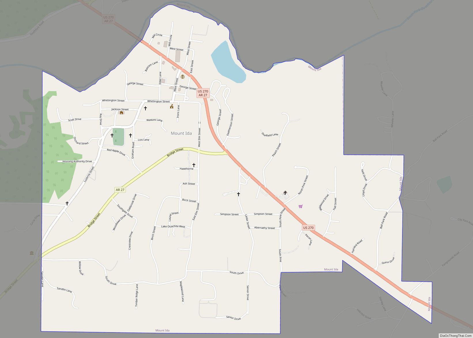 Map of Mount Ida city