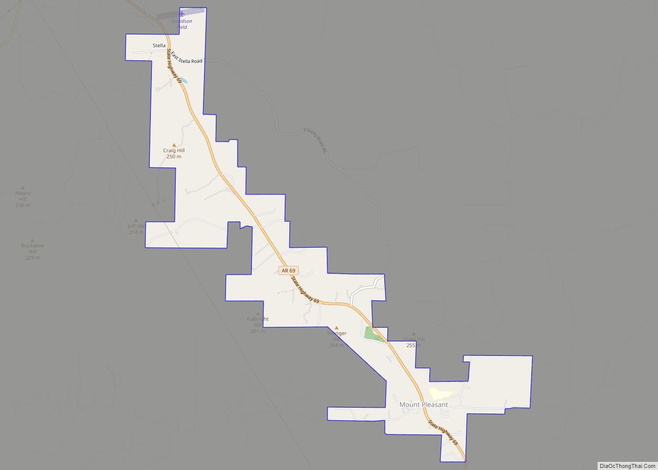 Map of Mount Pleasant town