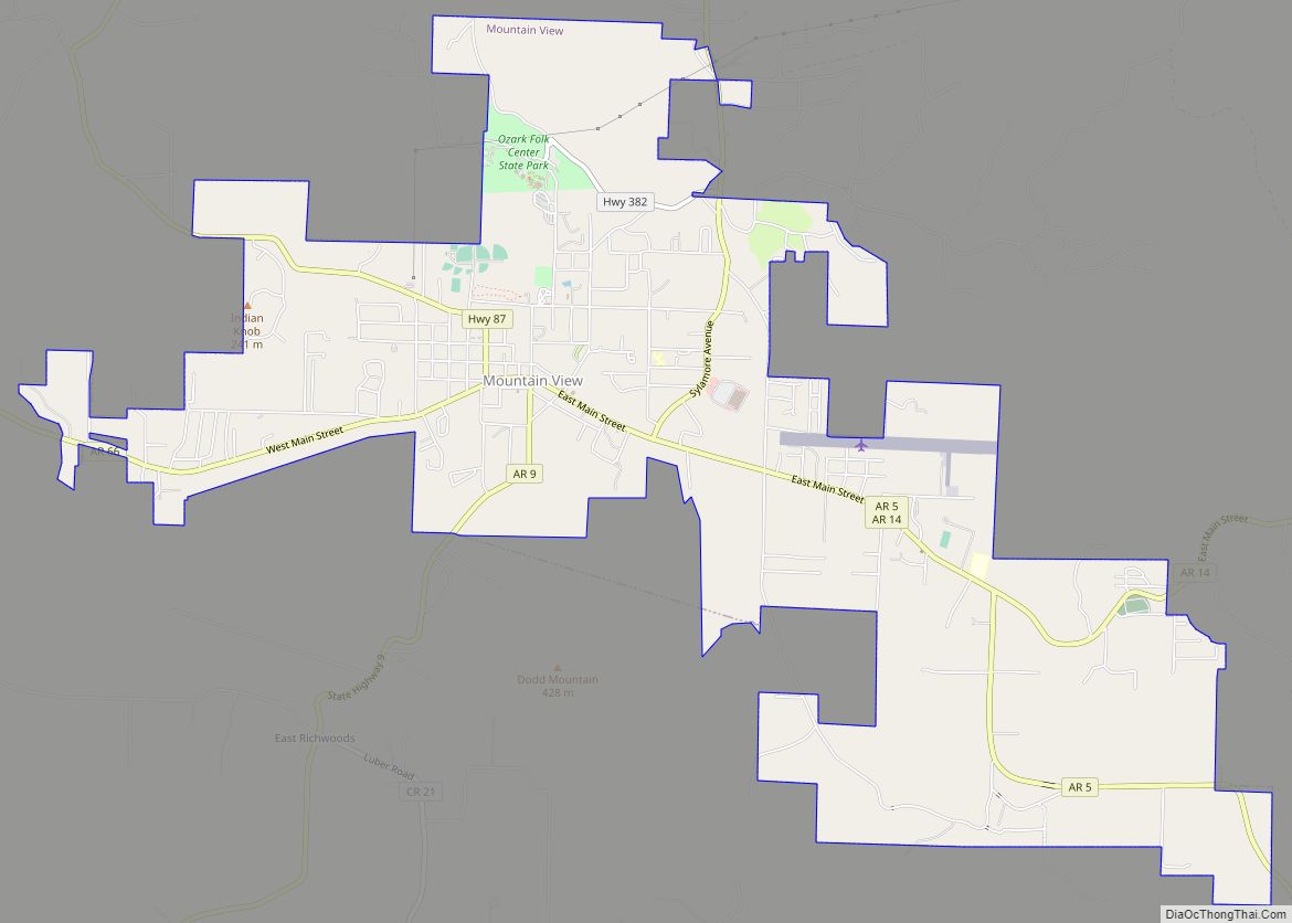 Map of Mountain View city