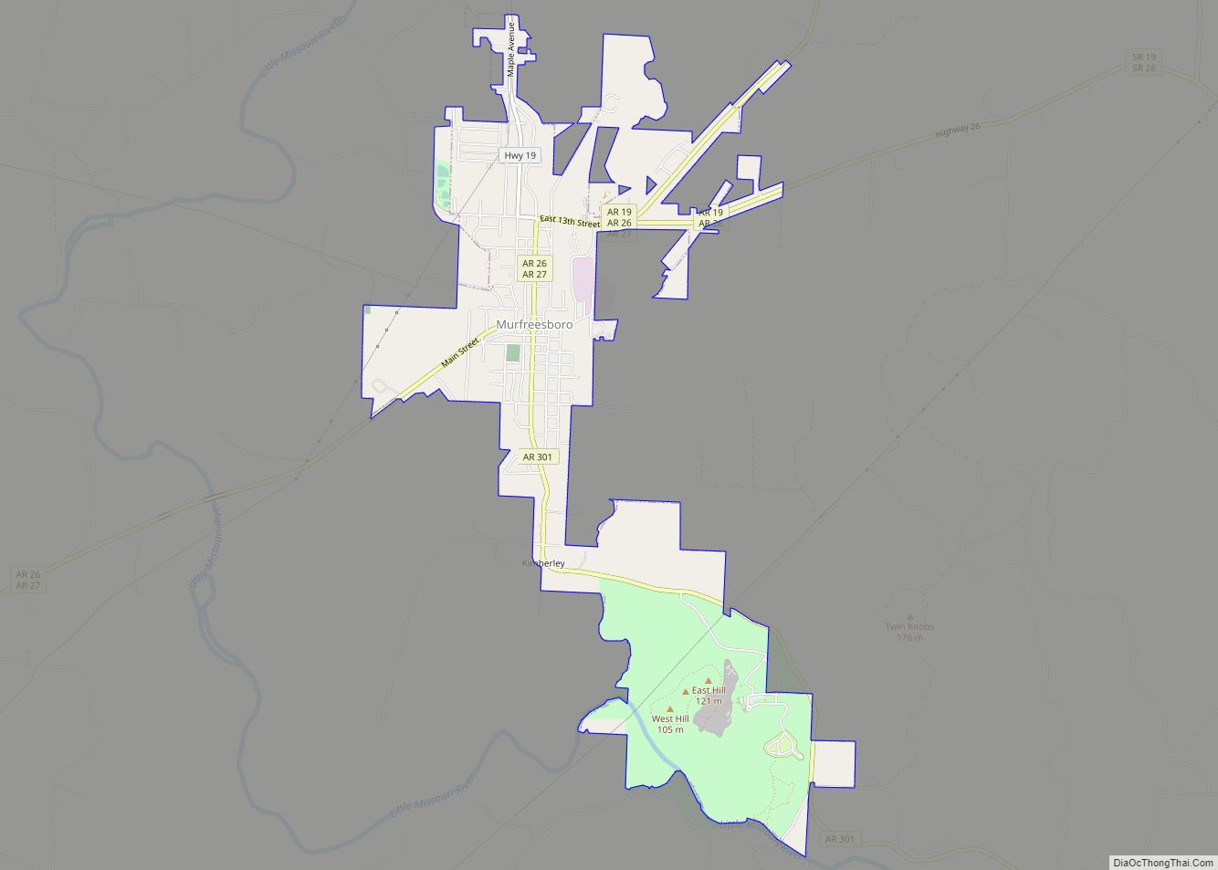 Map of Murfreesboro city