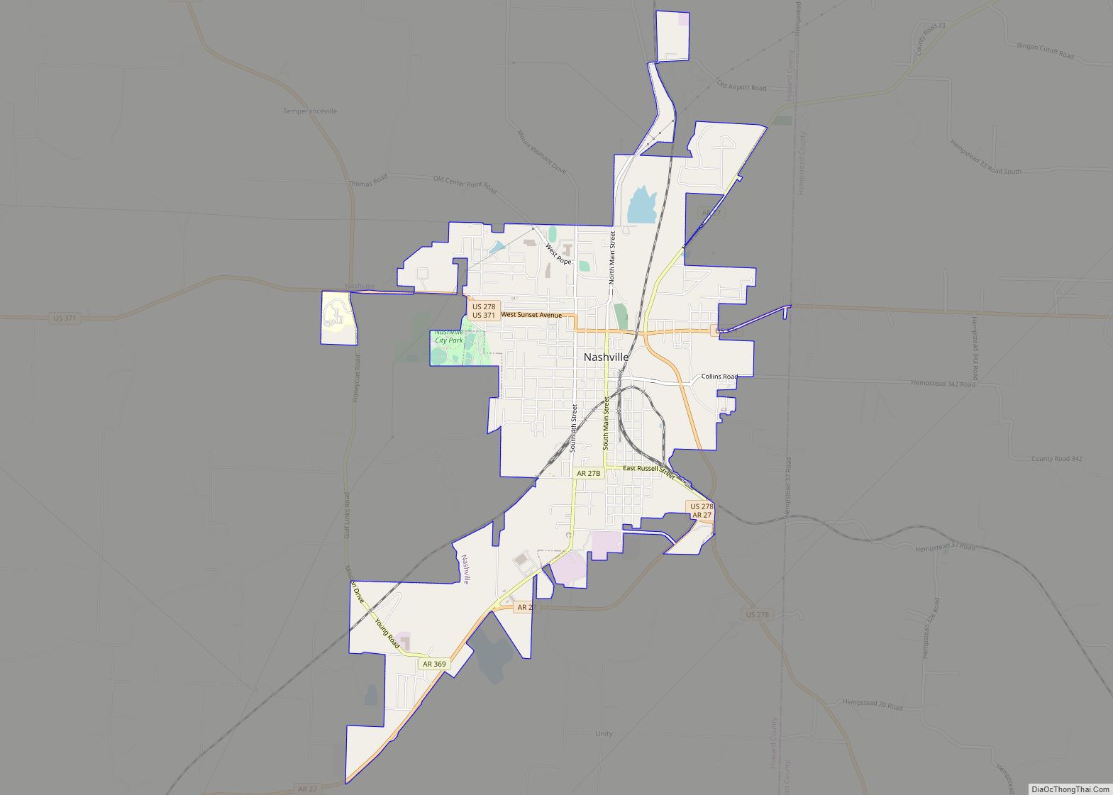 Map of Nashville city