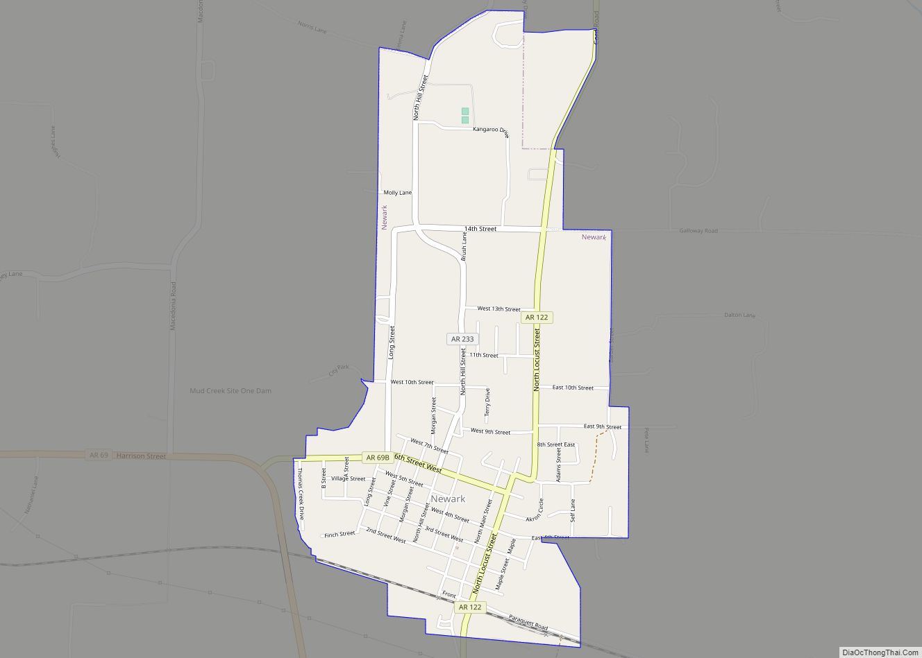 Map of Newark city