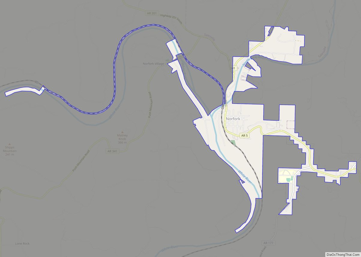 Map of Norfork city