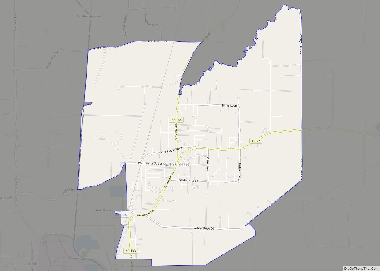 Map of North Crossett CDP