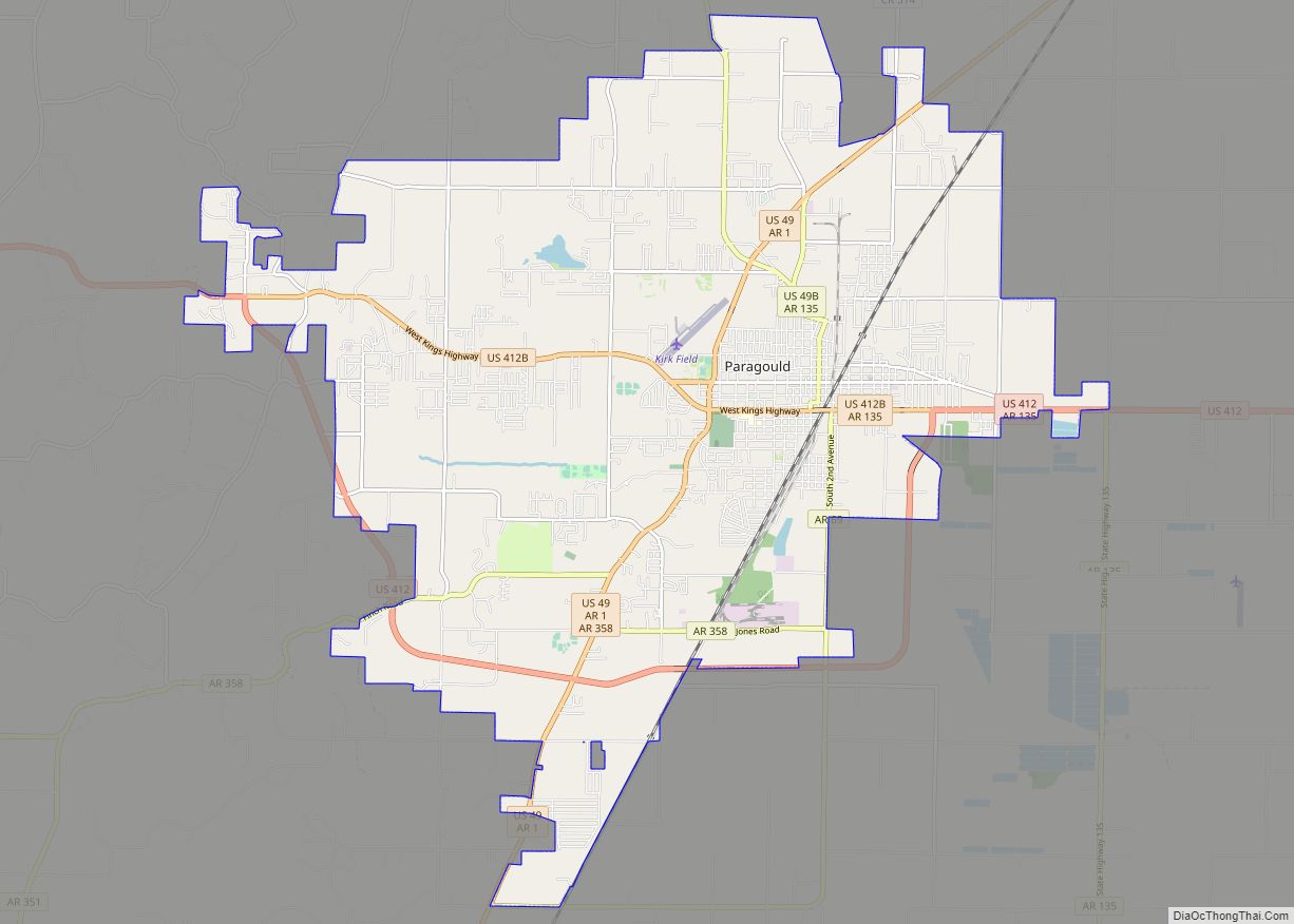 Map of Paragould city