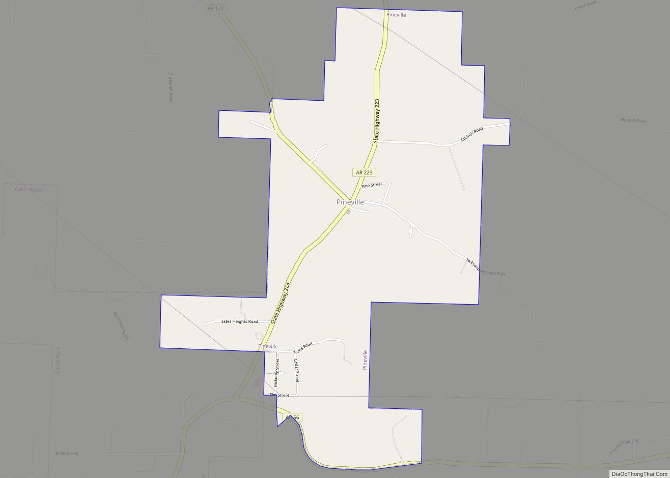Map of Pineville town