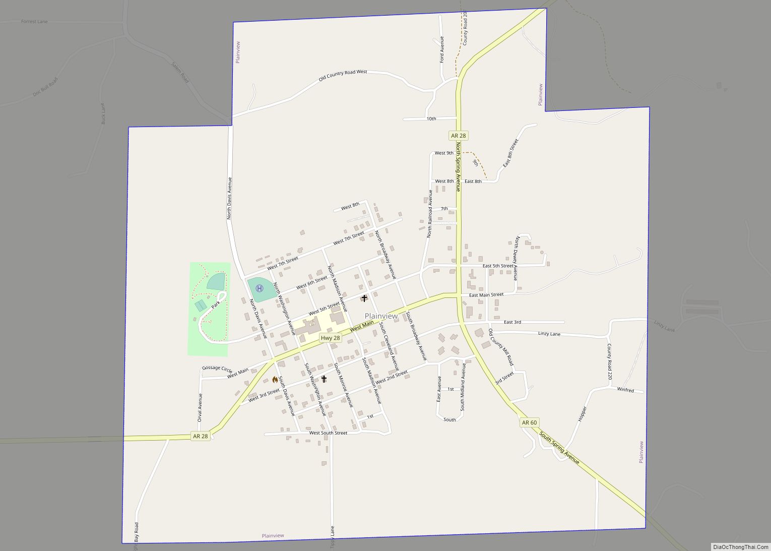 Map of Plainview city