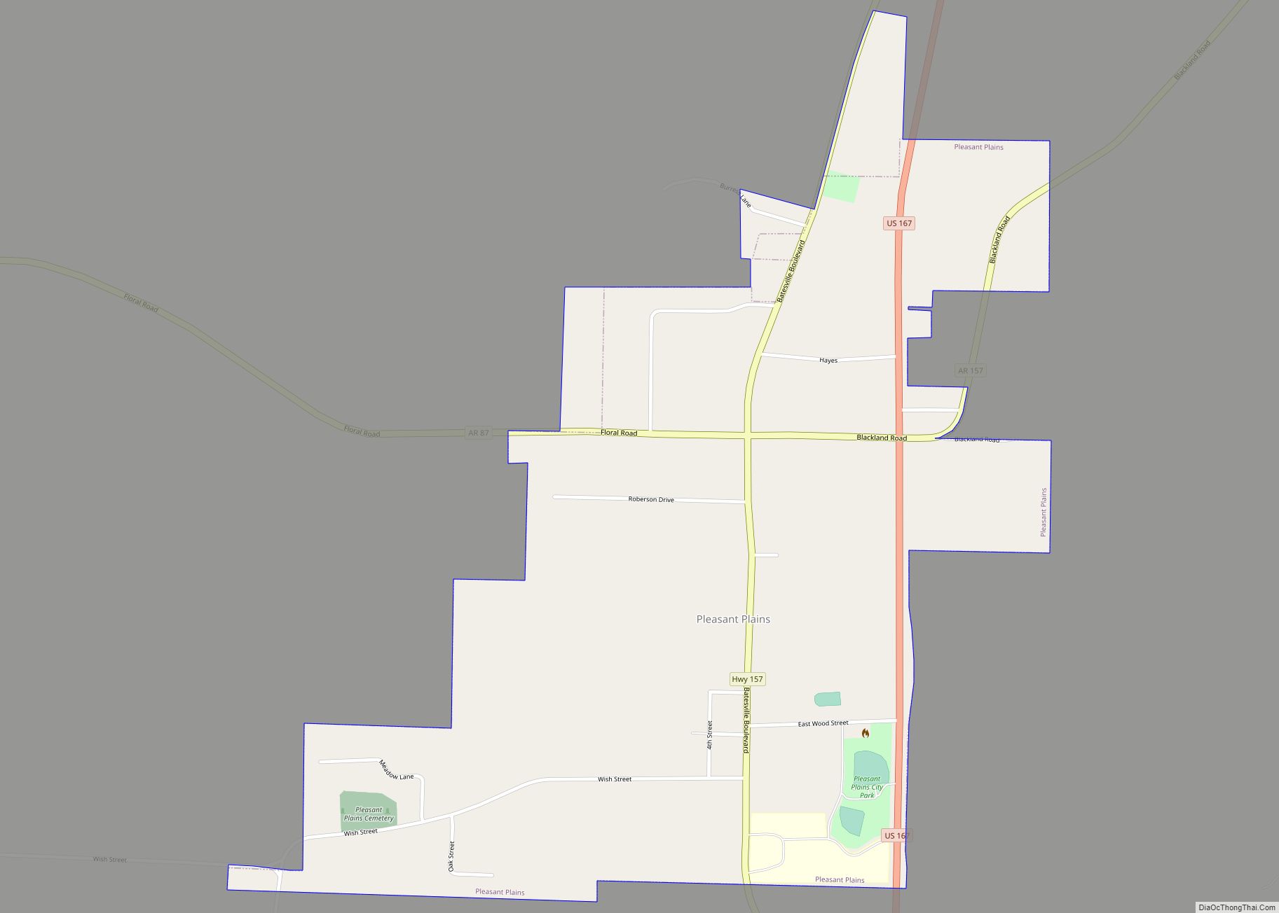 Map of Pleasant Plains town