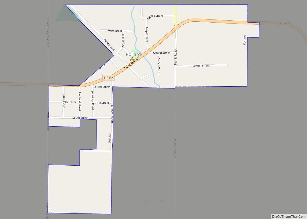 Map of Pollard city, Arkansas