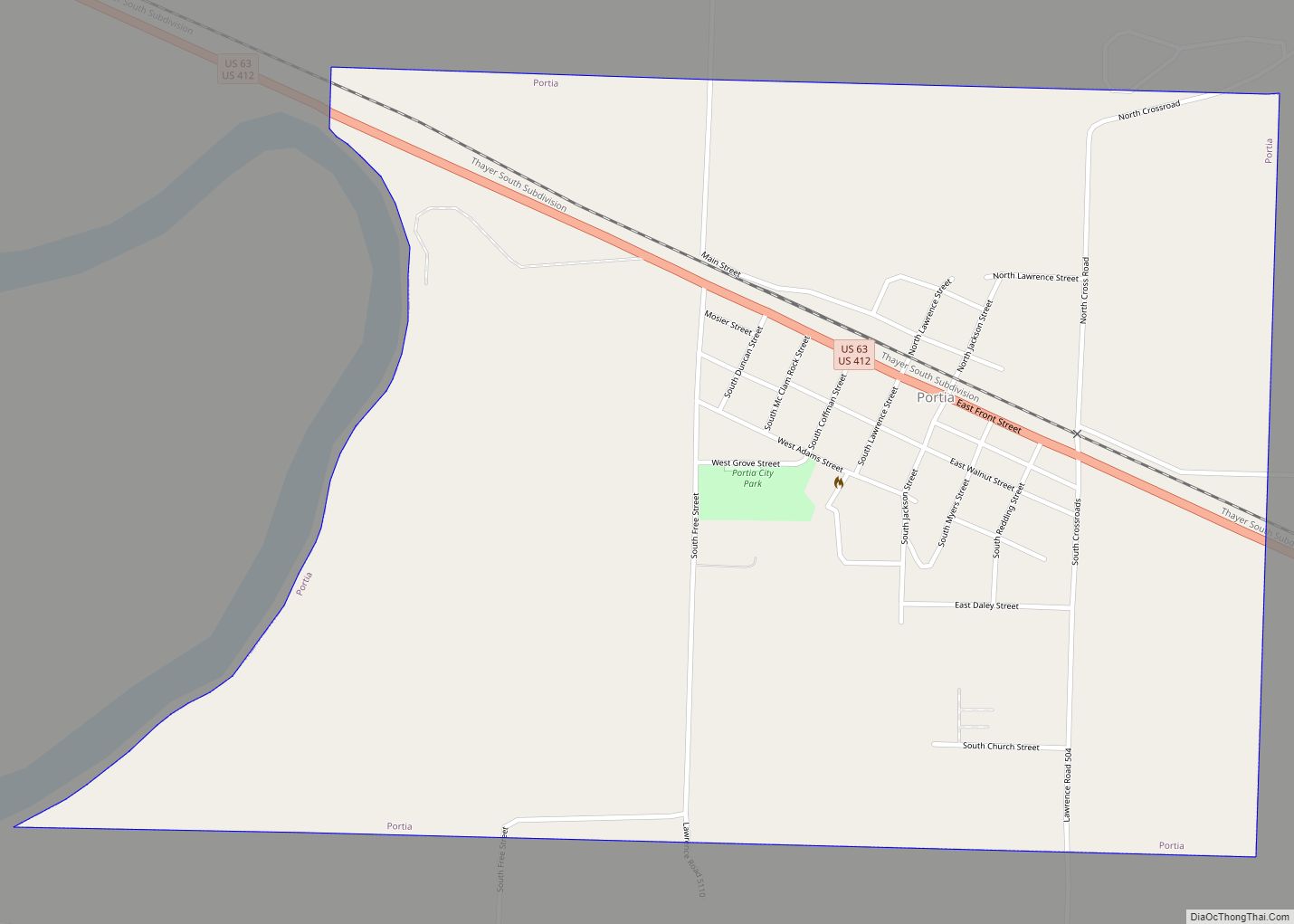 Map of Portia town
