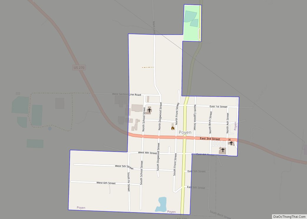 Map of Poyen town