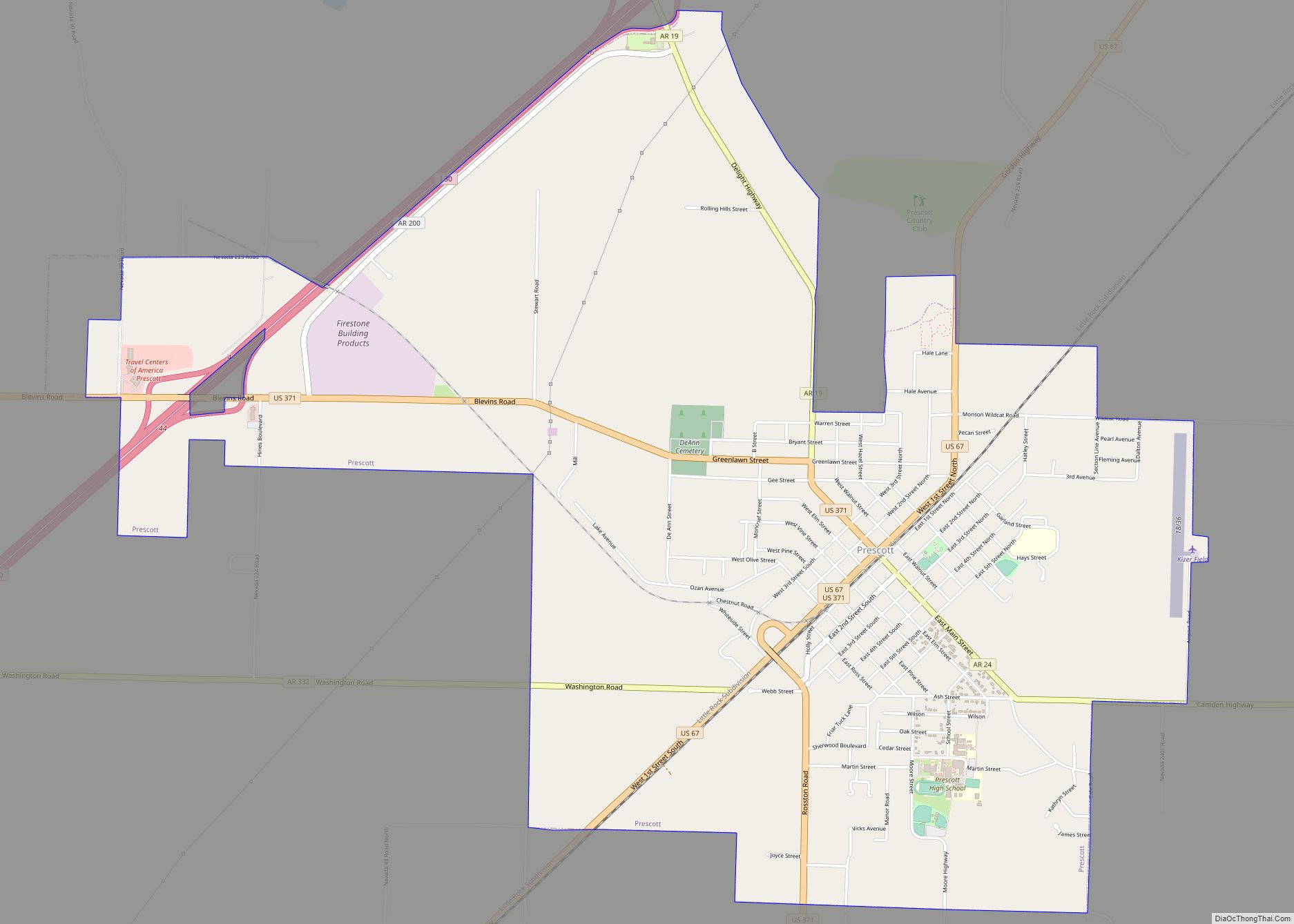 Map of Prescott city