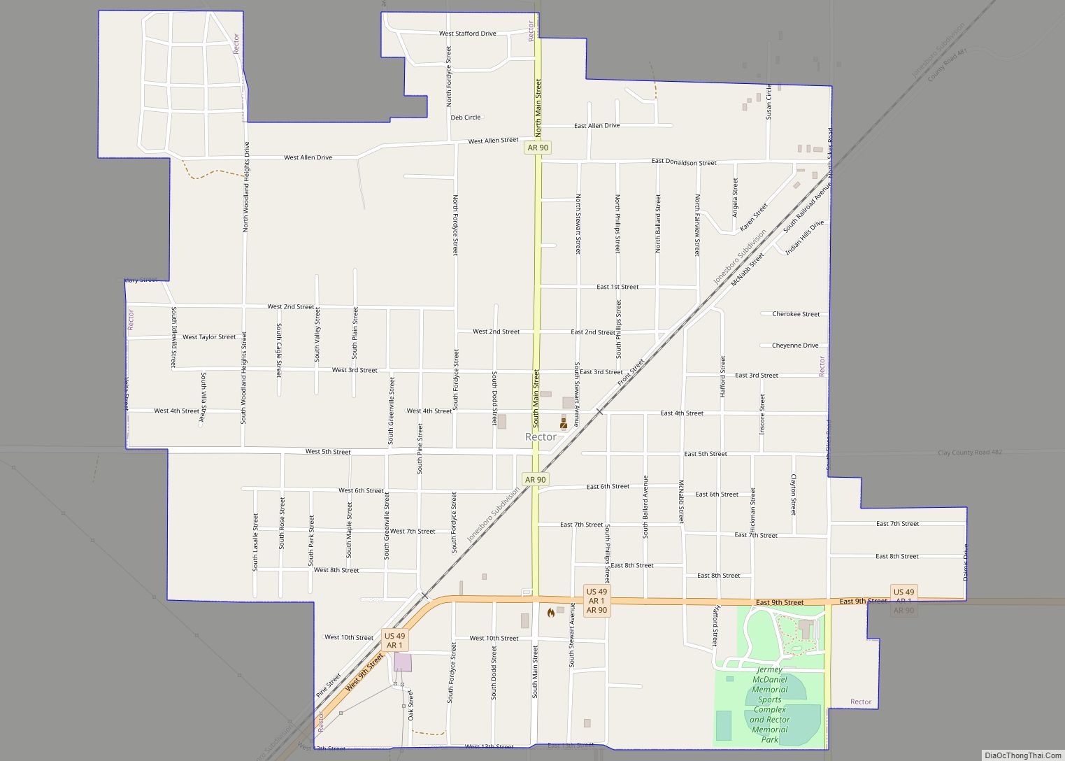 Map of Rector city