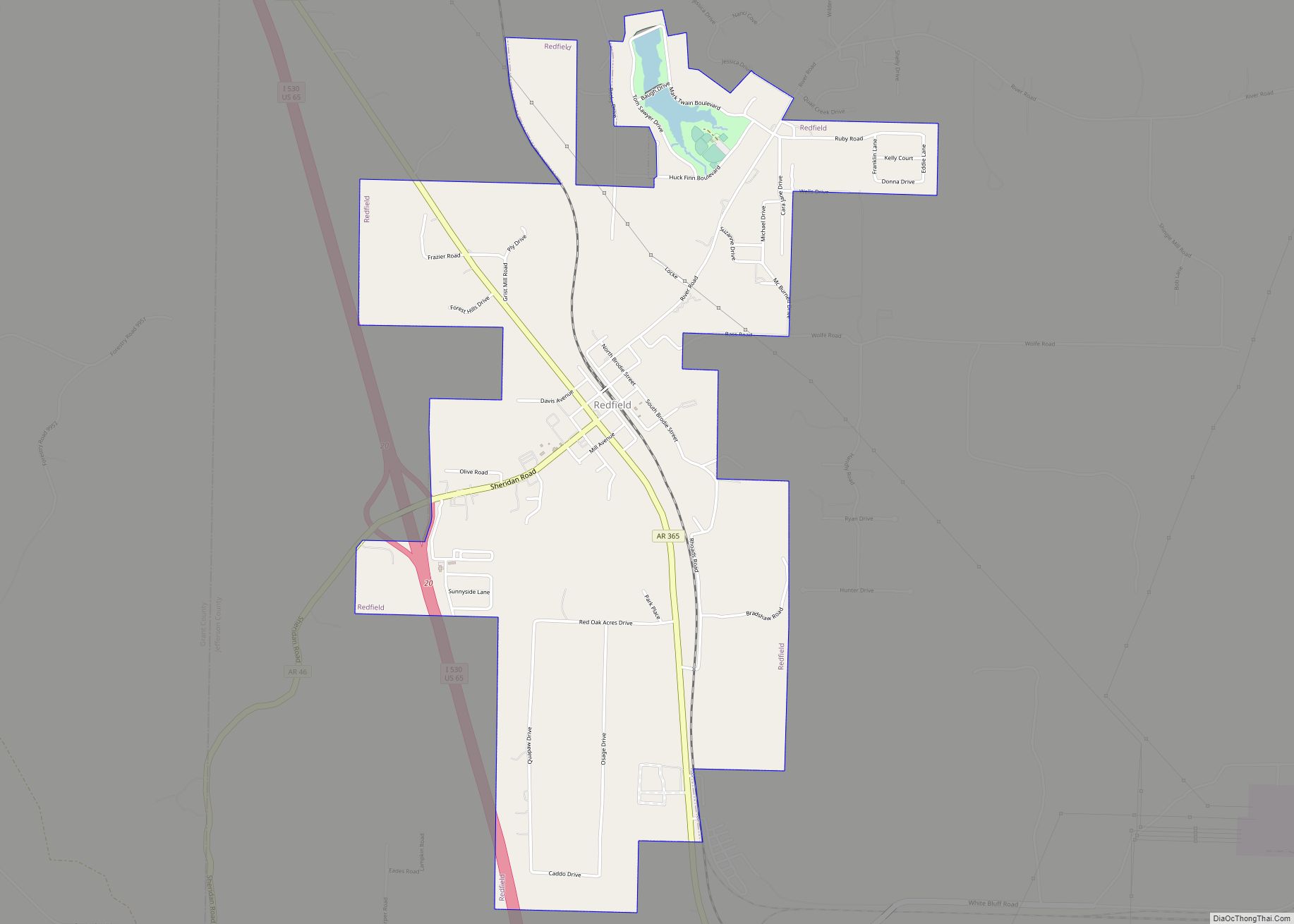 Map of Redfield city
