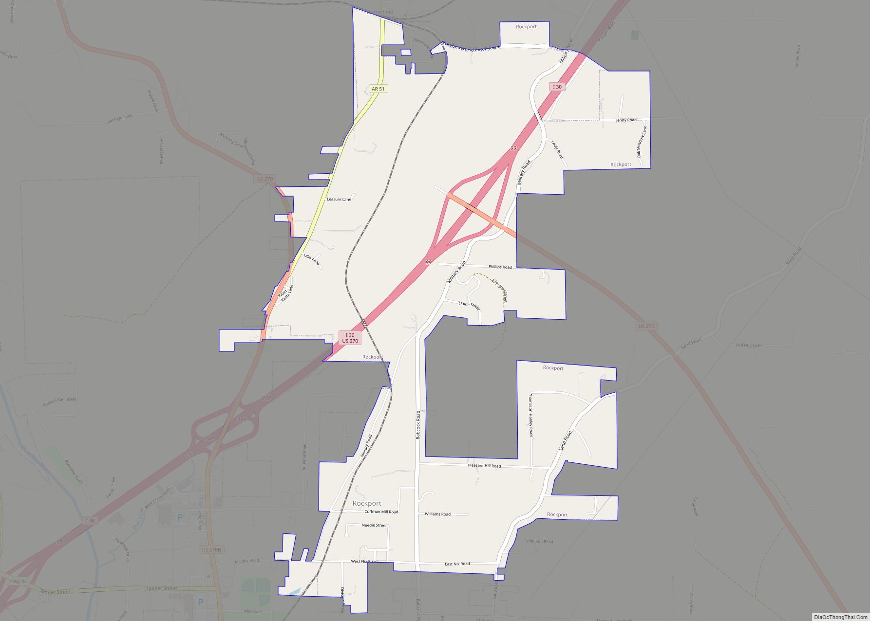 Map of Rockport city
