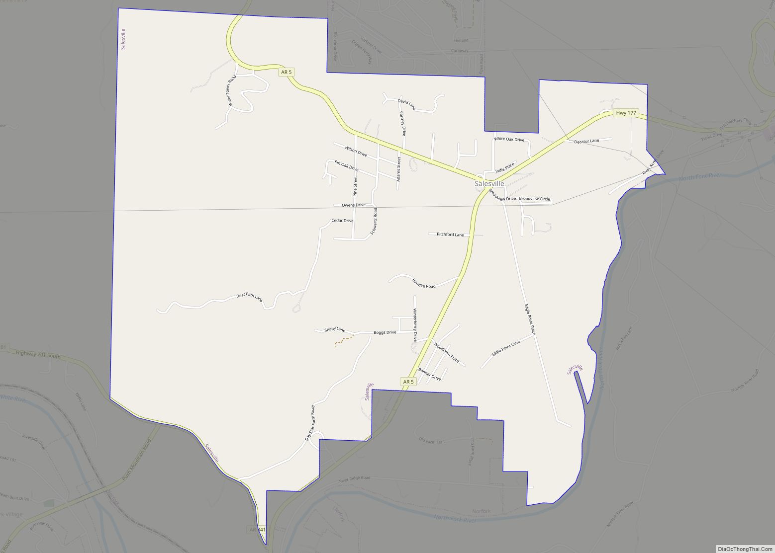 Map of Salesville city