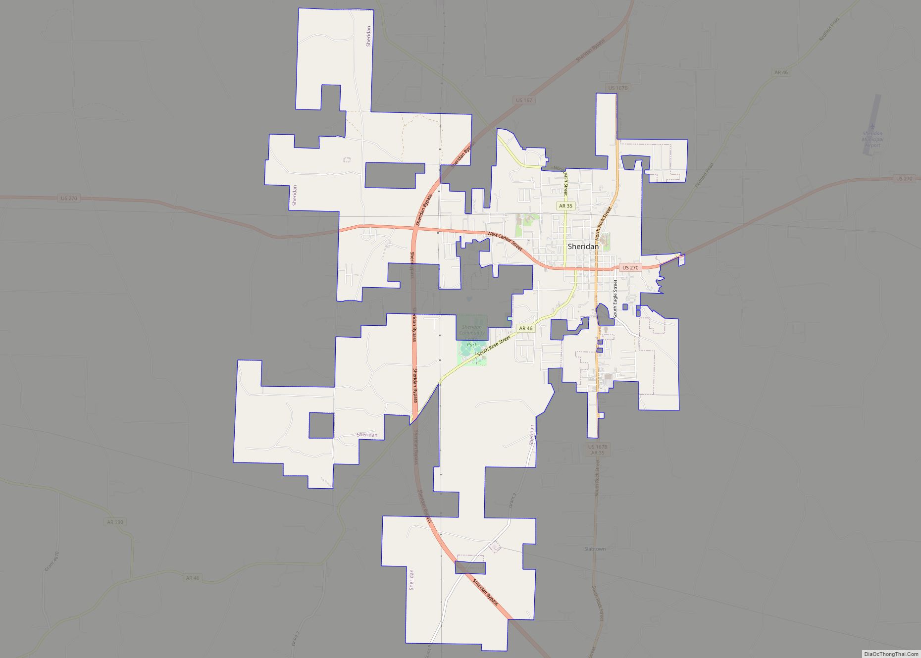 Map of Sheridan city